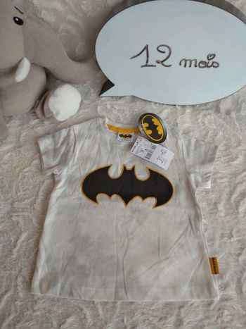 Tee shirt chemise manches courtes Garçon 12 mois Batman 100% coton