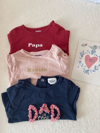 Lot hauts manches longues papa / maman