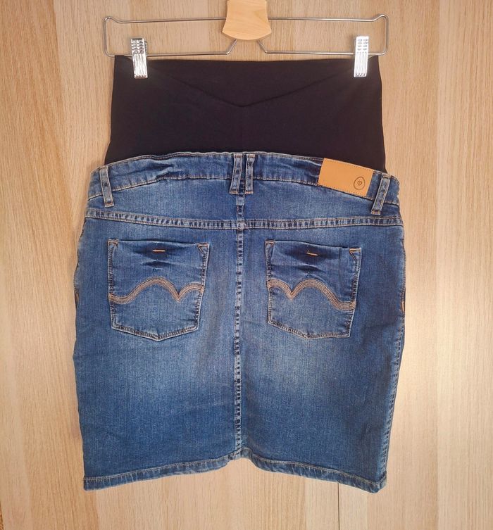 🤰JUPE  en jeans de Grossesse Taille 38 Marque Maternité LA HALLE - photo numéro 2