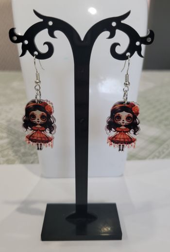 BOUCLES D'OREILLES POUPEE SANTA MUERTE HALLOWEEN ! NEUVE ! MODELE 7