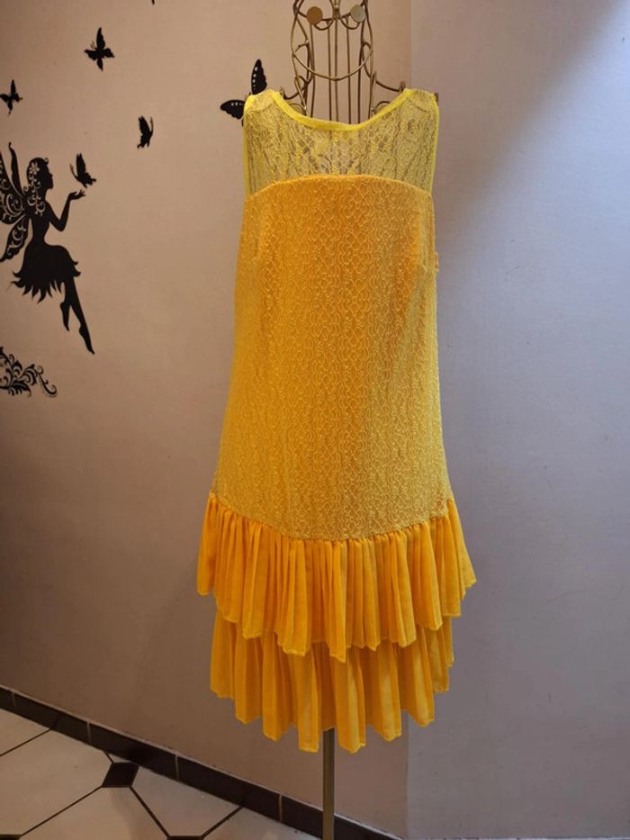 Robe jaune & dentelle - Made in italy