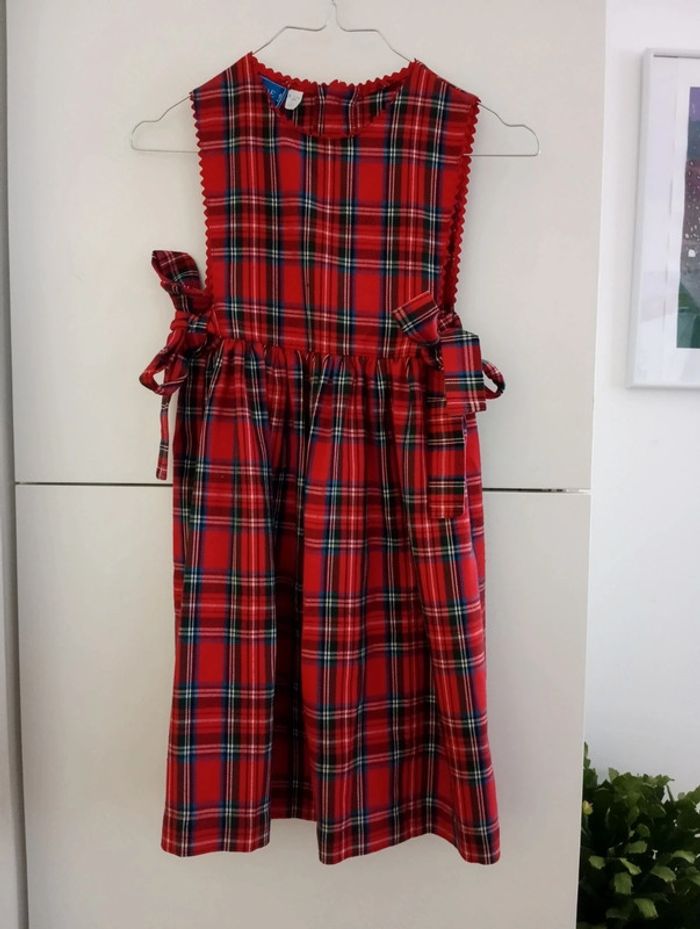 Robe imprimé tartan vintage sans manches taille 8 ans - photo numéro 2