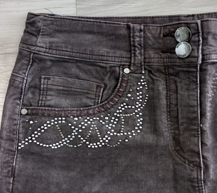 Jupe en jean marron Jacqueline Riu taille 36 - photo numéro 2