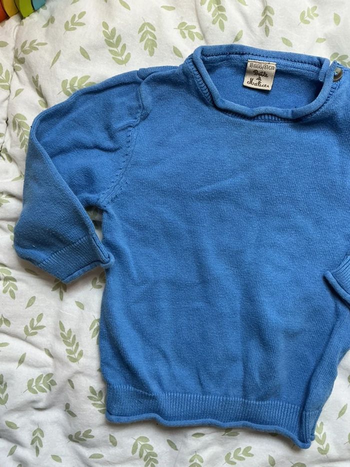 Pull léger col rond bleu 18 mois boite à malices - photo numéro 5