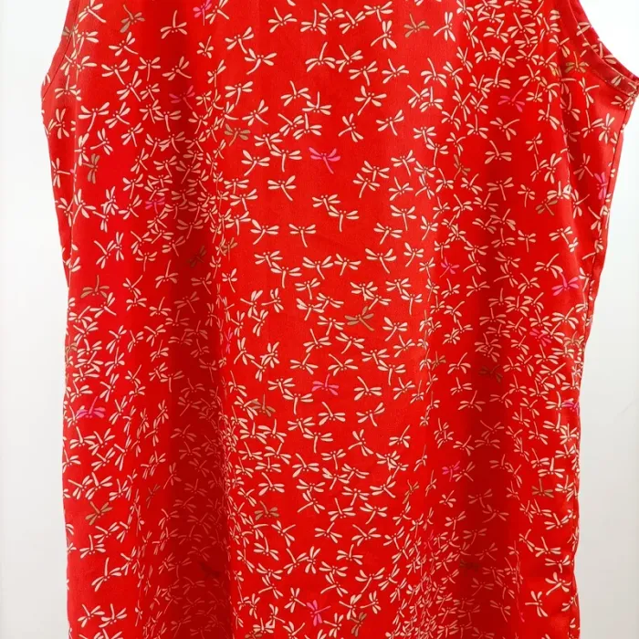 Robe rouge Monoprix AutreTon imprimé libellules sans manches T38 A1445 - photo numéro 5