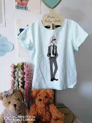 T-shirt Karl Lagerfeld – 18-24 mois/86 cm – Bleu clair – État : comme neuf
