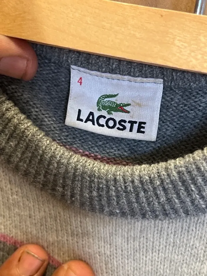 Pull en pure Laine vierge Lacoste taille L - photo numéro 3