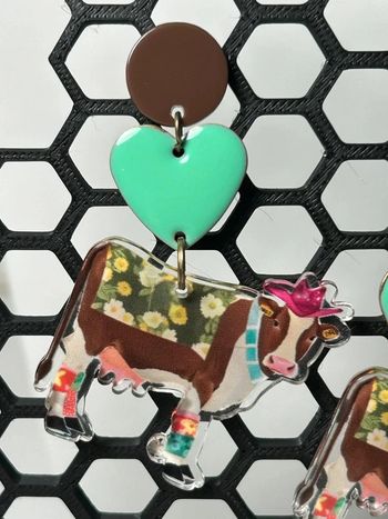 Boucles d'oreilles La vache folle