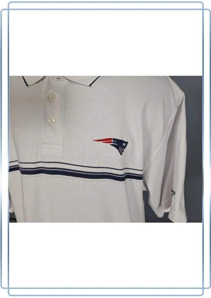 Polo NFL Reebok New England Patriots blanc XL vintage sport (541) - photo numéro 3