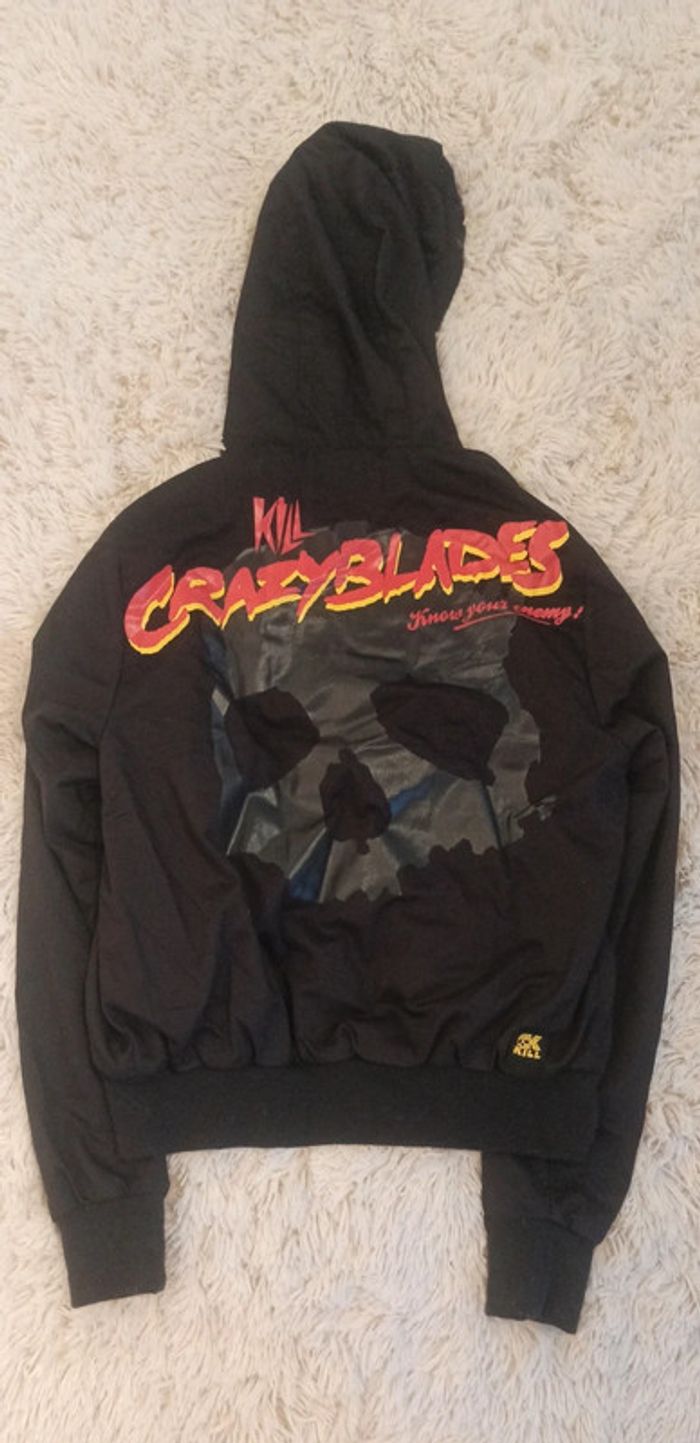 Veste noire à motif crâne, tête de mort Kill wear - photo numéro 2