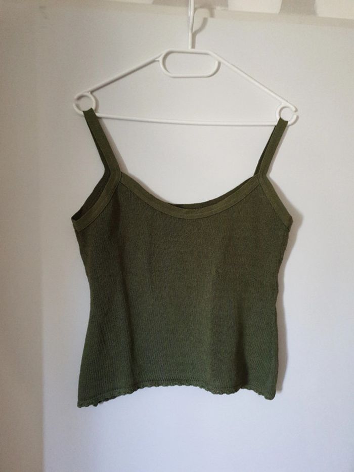 Ensemble top et mini pull kaki - photo numéro 2