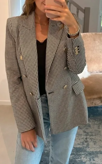 Veste blazer tailleur Zara à carreaux croisé taille XS