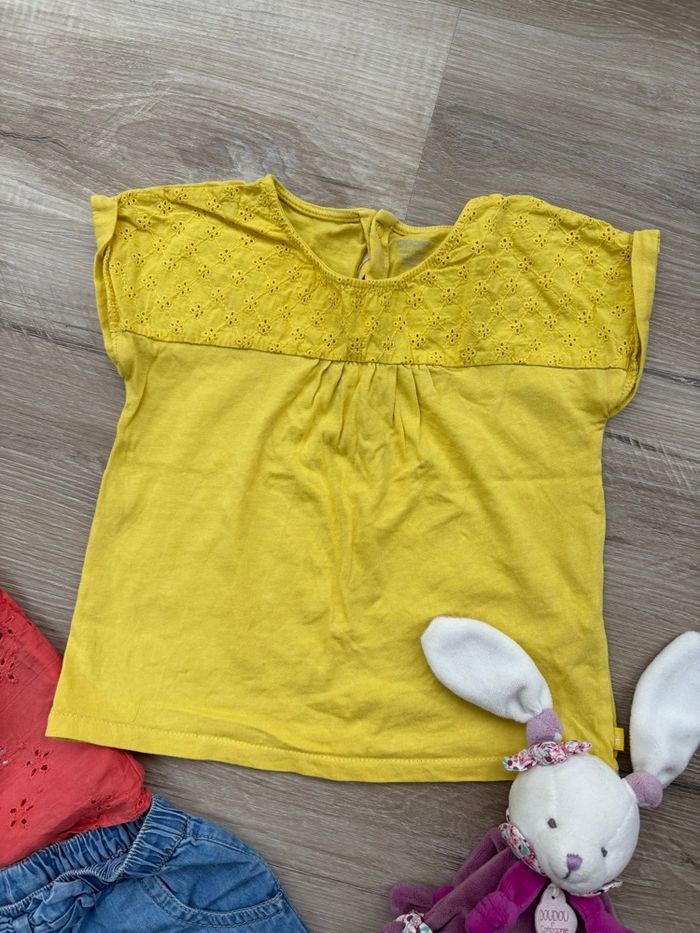 Ensemble blouse + t-shirt + short taille 24 mois - photo numéro 3