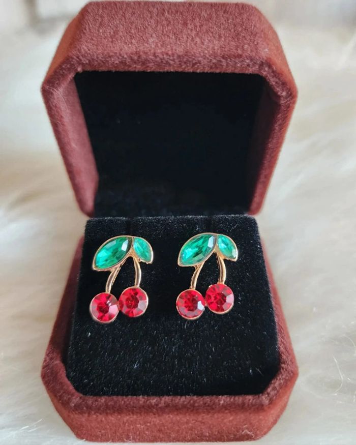 💎Boucles d’oreilles Cerises dorés 💎