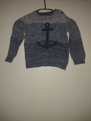 Pull creeks bleu chinée taille 24 mois