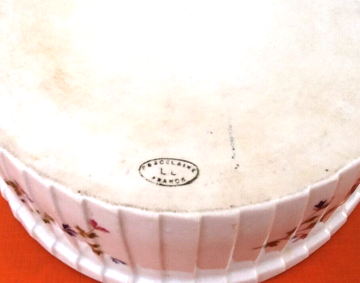 Années 1930 Plat à soufflé N° 1 Décor floral "aux barbeaux" L.L (Louis Lourioux) Foëcy - photo numéro 4