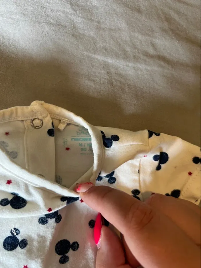 🐭 Ensemble bébé Disney Naissance – Salopette velours + t-shirt Mickey - photo numéro 4