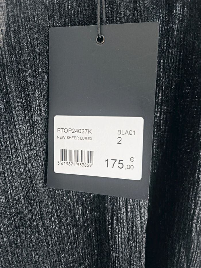 Blouse noir lurex Taille 2 (38) The Kooples Neuf avec étiquette - photo numéro 4