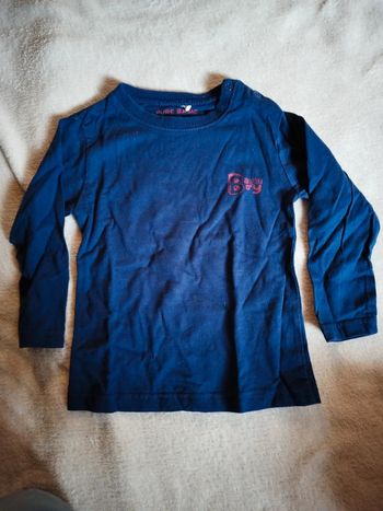 Tee-shirt manches longues bleu foncé taille 2 ans