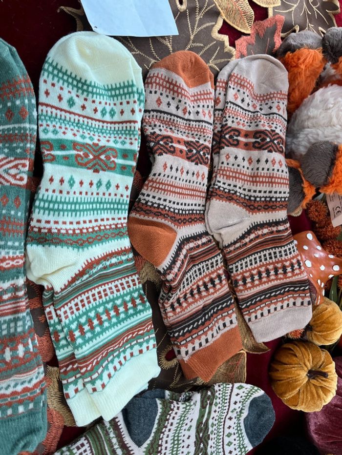 🧦 Lot de 7 paires de chaussettes fantaisie – style ethnique / hivernal - photo numéro 4