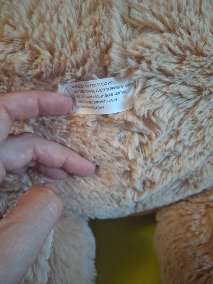 Grand ours en peluche beige tout doux - photo numéro 4