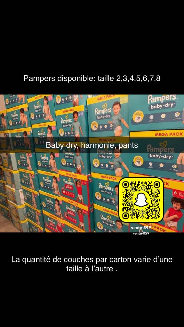 Couche Pampers toute tailles