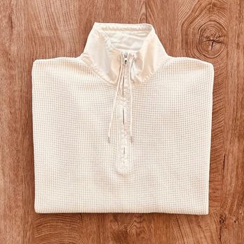 Pull quart ZIP crème Lauren Ralph Lauren pour femme, taille XL