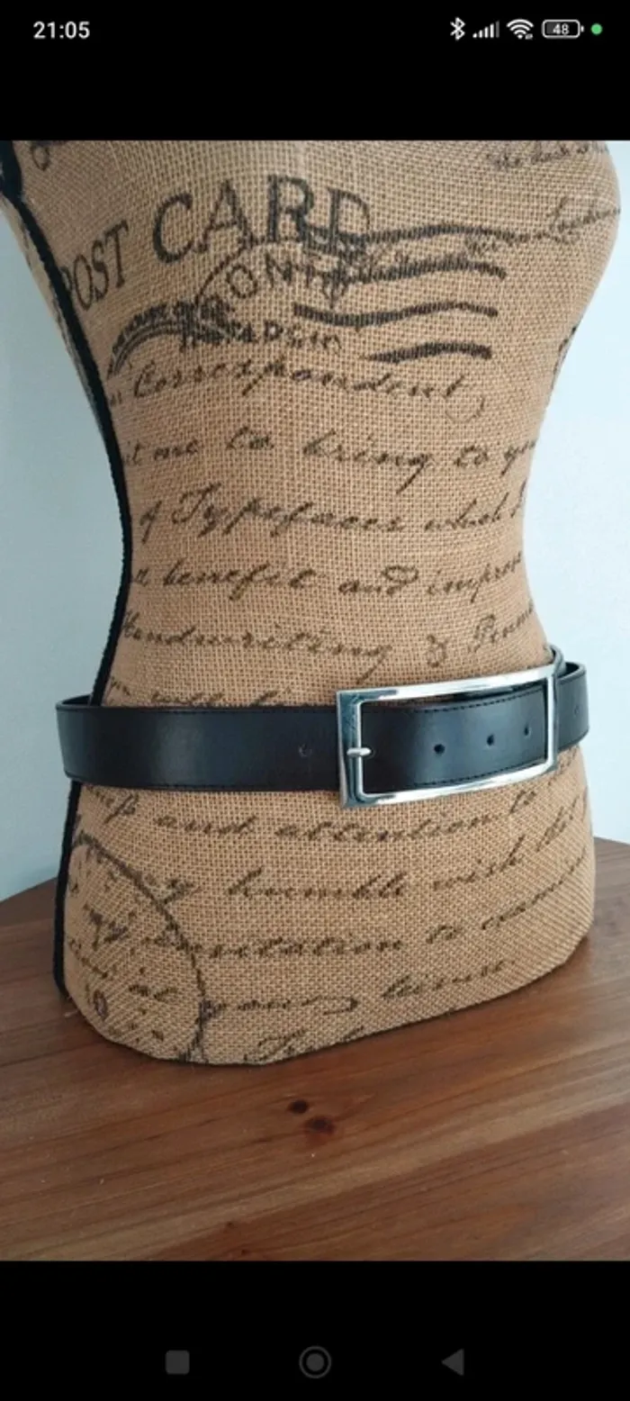 Ceinture marron foncé boucle rectangulaire 90 cm - photo numéro 7