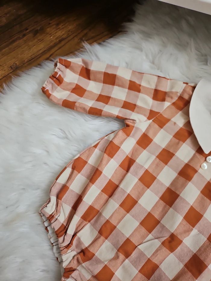 Barboteuse vichy camel - photo numéro 3