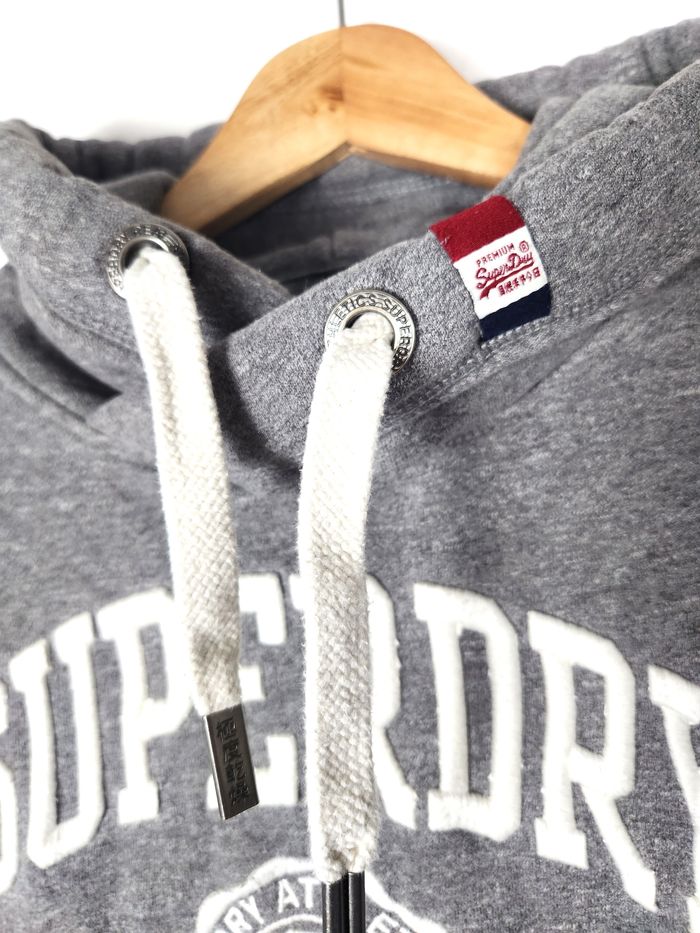 Sweat à Capuche Hoodie Superdry Gris Taille M Oversize - photo numéro 3