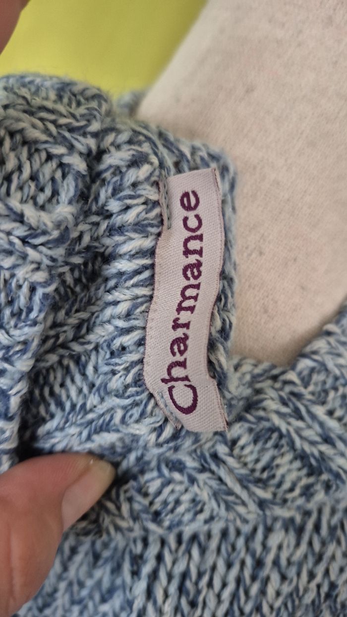 Pull Épais Moucheté Bleu & Blanc Charmance - photo numéro 5