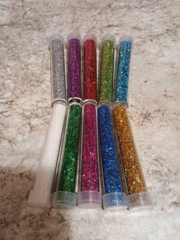 Lot de 10 flacons de paillettes