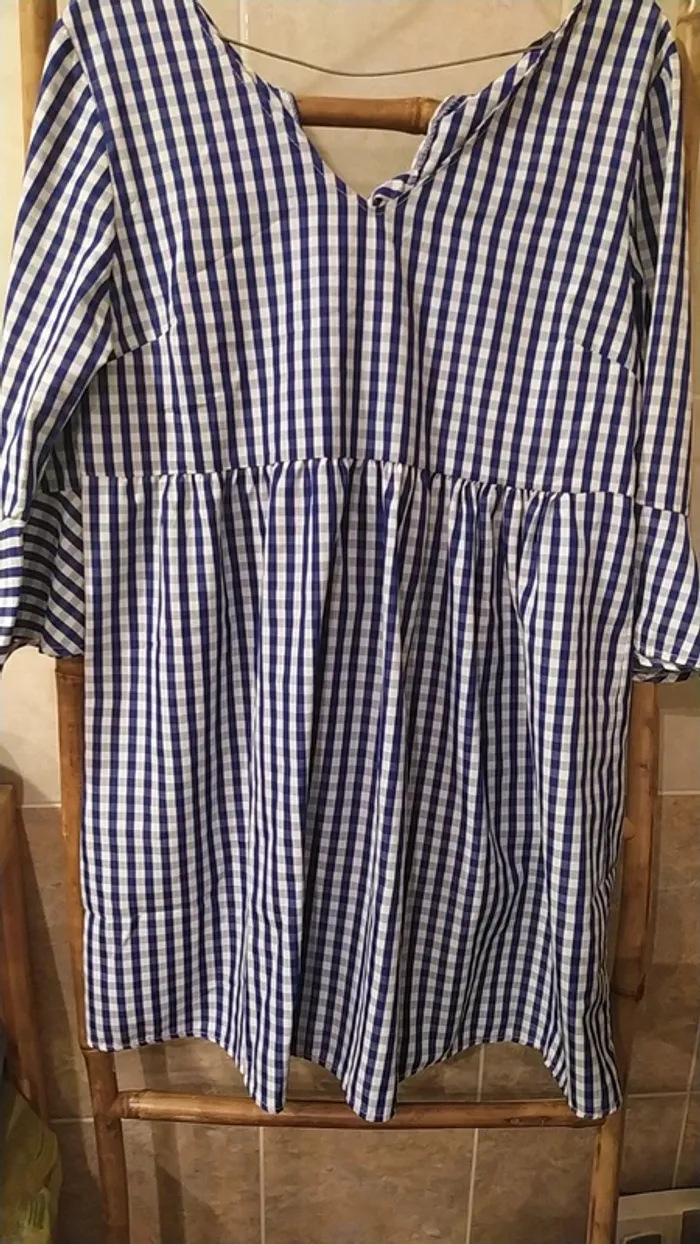 Robe Valentina 40 Vichy bleu et blanc - photo numéro 2