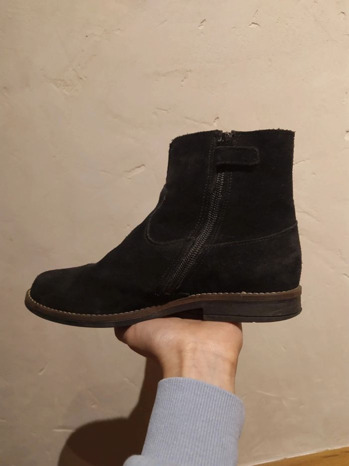 Bottines noires cuir fille 33 La Halle - photo numéro 8
