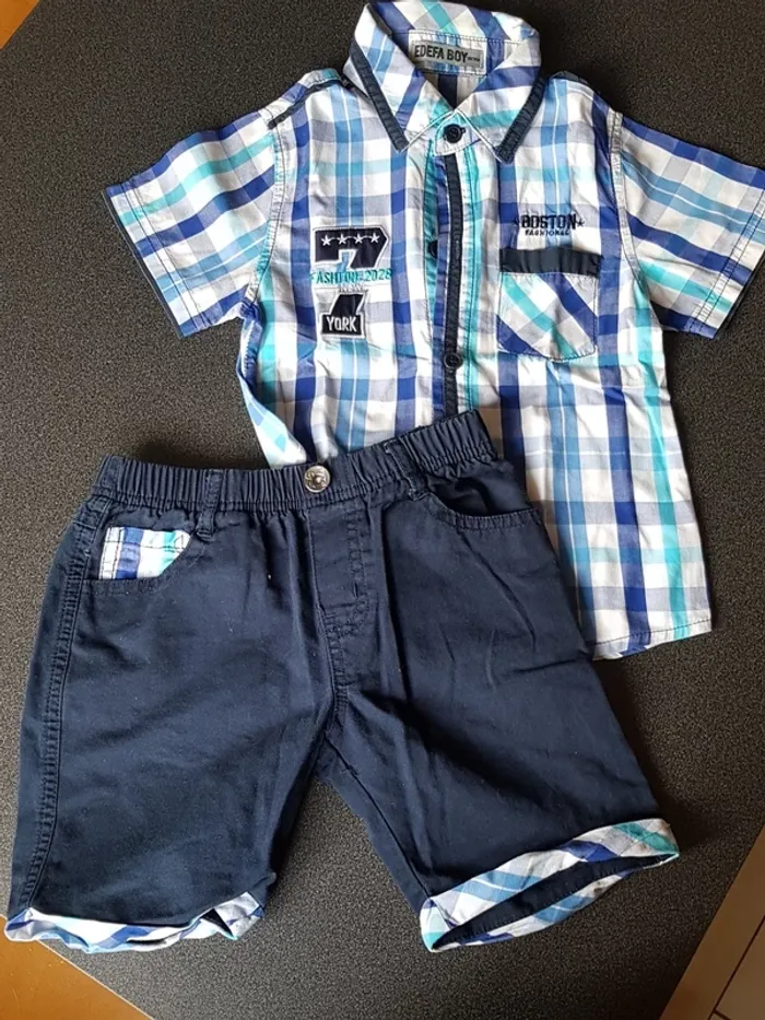 2 ensemble short t-shirt  garçon 3 ans - photo numéro 2