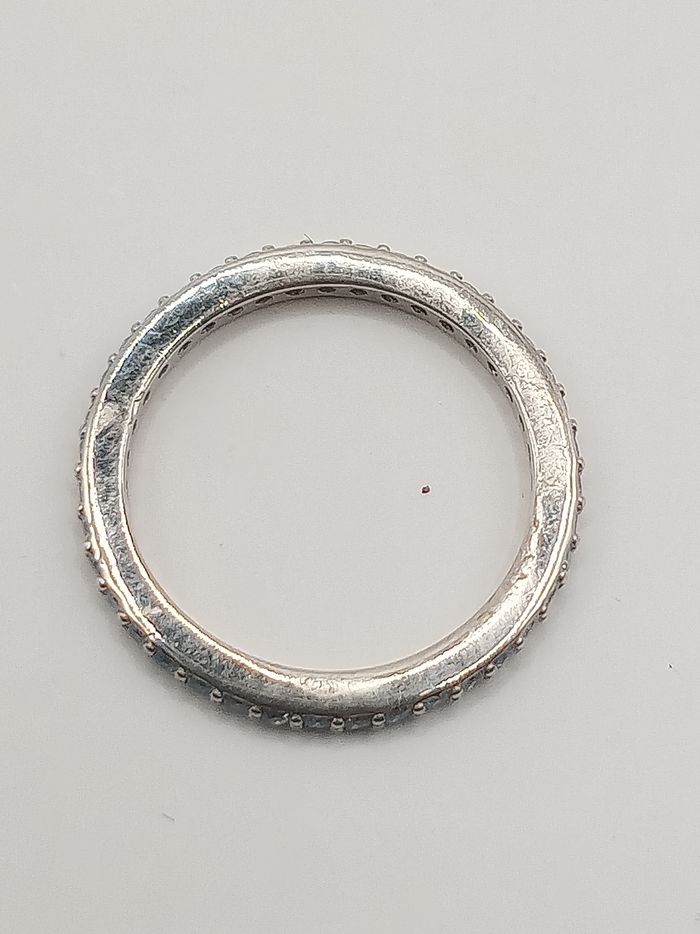 Anello fedina argento sterling S925 zirconi blu misura 13.5 - photo numéro 4