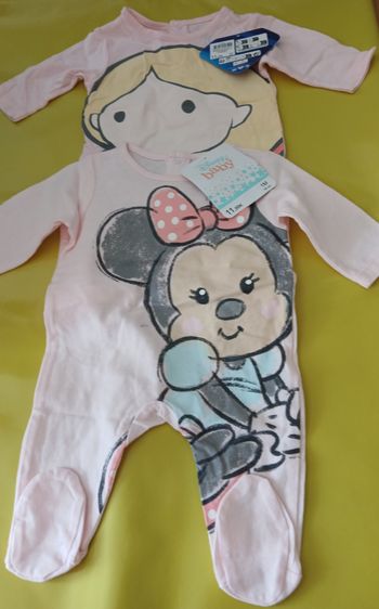 lot de deux pyjamas en coton fille supergirl et minnie 53 cm 1 mois 
