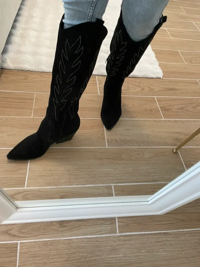 Botte Santiags noir et brillant taille 41 - photo numéro 3