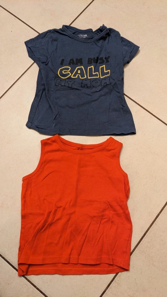 Lot t-shirt débardeur garçon 2 ans