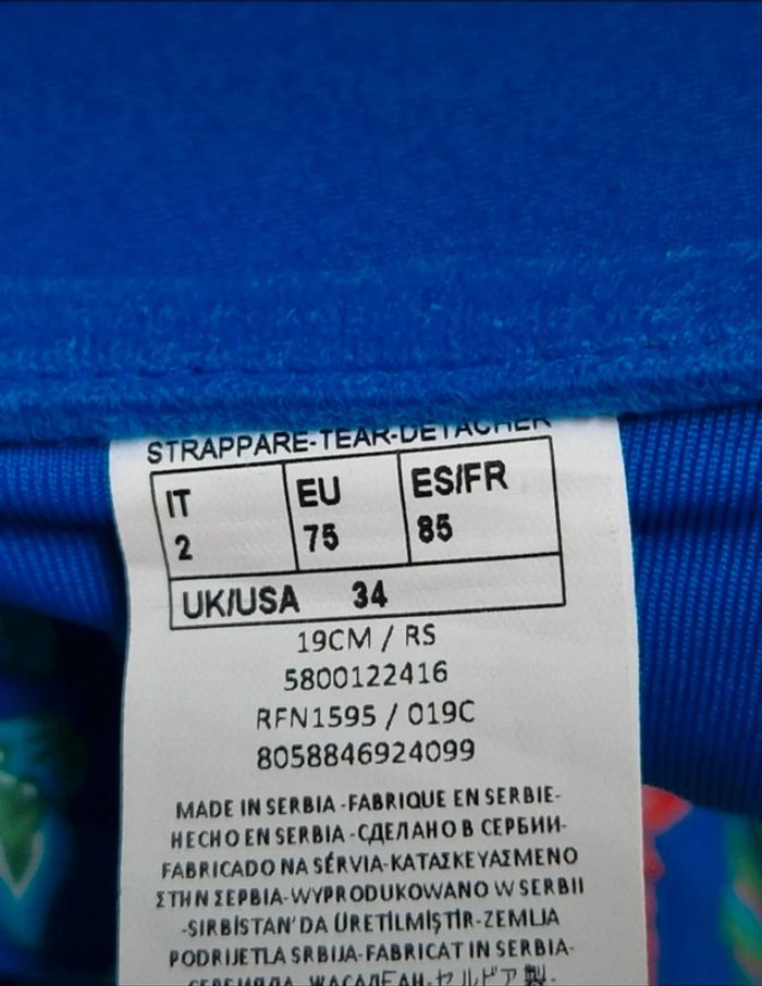 Maillot de bain bikini 2 pièces Calzedonia bleu et rouge avec fleurs - photo numéro 5