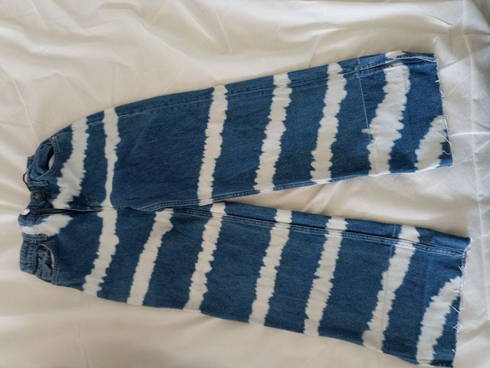 Jeans  tie and dye bleu et blanc
