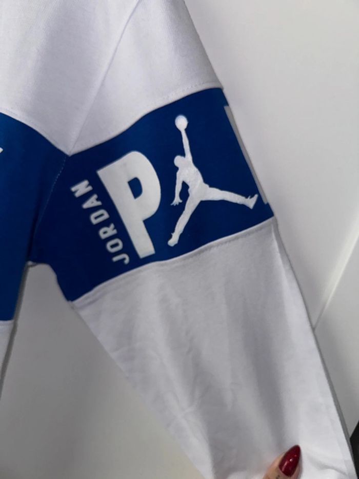 Sweat-shirt comme neuf blanc et bleu taille S/M - photo numéro 4