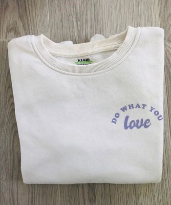 Pull fille 10 ans do what you love blanc