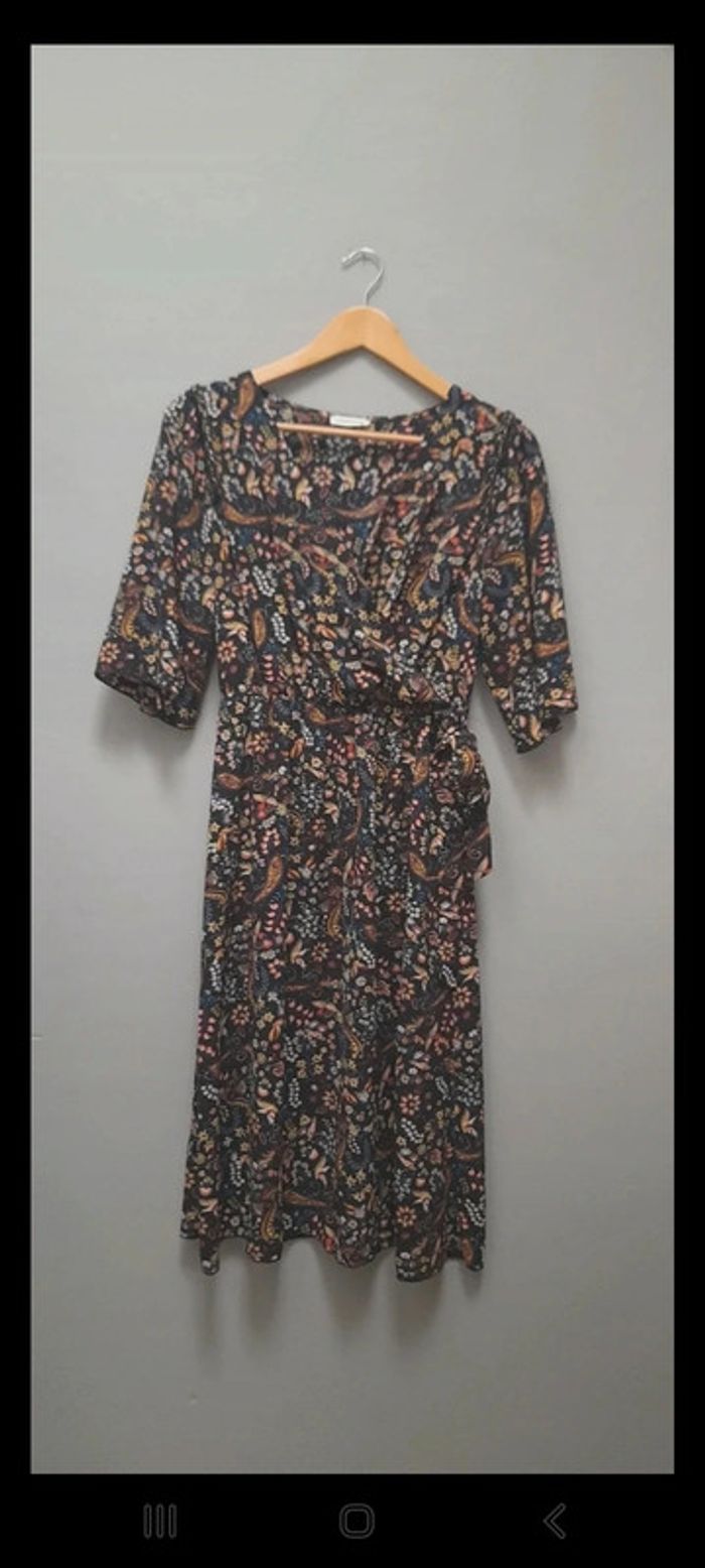 Robe longue fluide imprimé fleuri