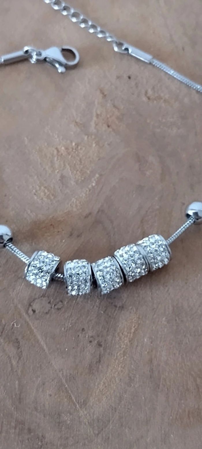 Bracelet strass acier inoxydable - photo numéro 3