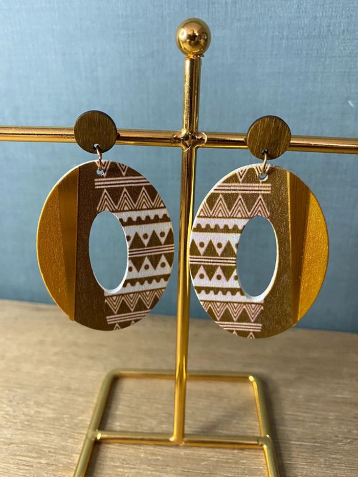 Boucles d oreilles bois bohème chic