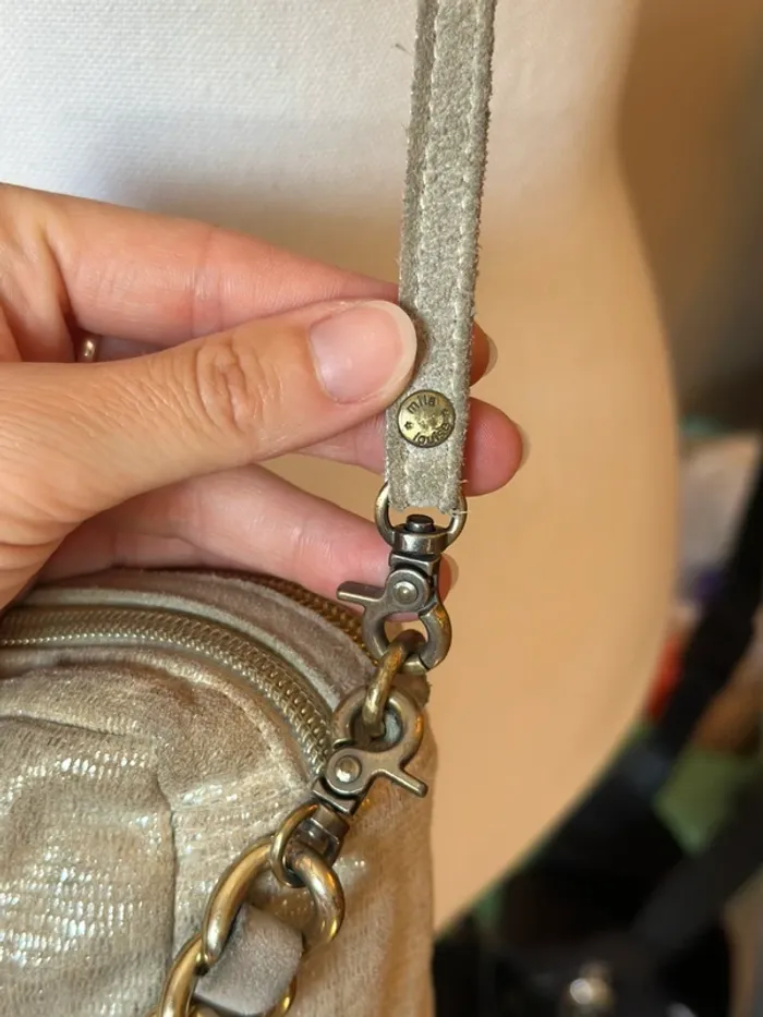 Sac en beige doré clair modèle “Mama” avec double bandoulière - photo numéro 12