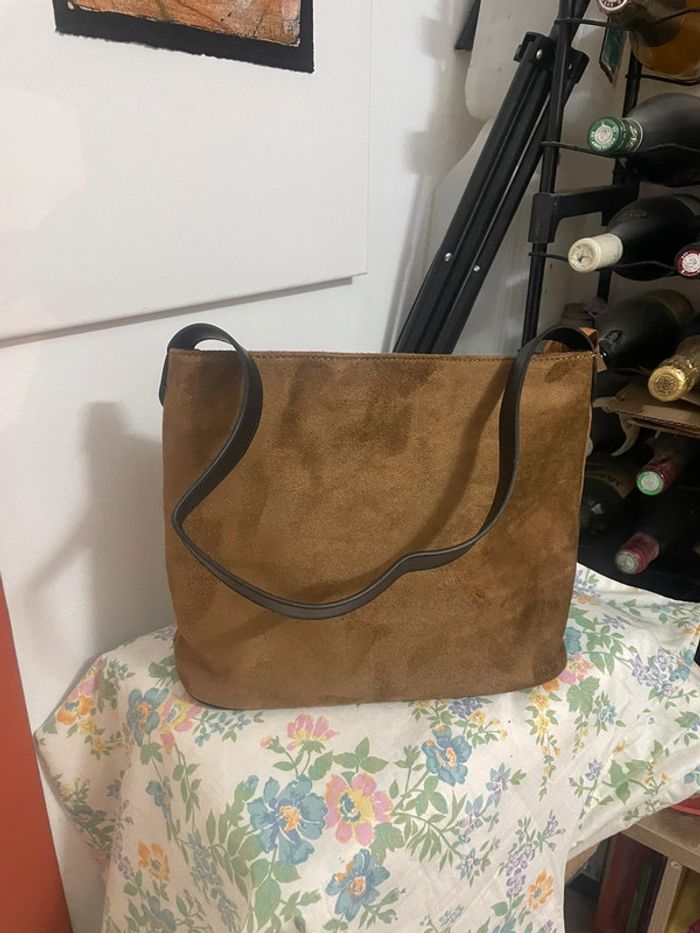 Sac Seau Élégant en Suède kaki pour Femme  Sac à Grande Ca - photo numéro 3