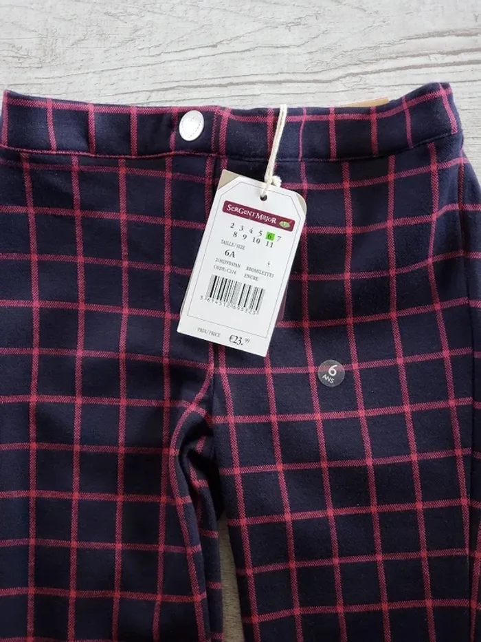 Pantalon Sergent Major fille 6 ans bleu et fuchsia Bromilette - photo numéro 3