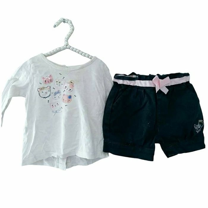 6 mois bébé fille ensemble sergent major Teeshirt et short assorti